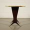 Coffee Table in Stained Wood, Marble & Brass, Italy, 1950s 3