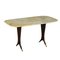 Coffee Table in Stained Wood, Marble & Brass, Italy, 1950s, Image 1