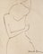 Pericle Fazzini, Figure of Woman, Ink Drawing, 1949, Imagen 1