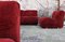 Sectional Chenille Lounge Chairs & Corner Sofa from Ceriotti Italia, 1970s, Set of 5 5