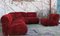 Sectional Chenille Lounge Chairs & Corner Sofa from Ceriotti Italia, 1970s, Set of 5 4