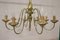 Gilt Brass Ceiling Lamp, 1950s 7