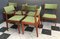 Teak Dining Chairs in Green Fabric from IMHA, 1960s, Set of 6, Image 4