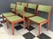 Teak Dining Chairs in Green Fabric from IMHA, 1960s, Set of 6, Image 5