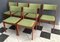 Teak Dining Chairs in Green Fabric from IMHA, 1960s, Set of 6 1