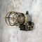 Japanese Industrial Cast Iron Wall Light with Brass Cage and Glass Dome Shade from Kokosha, 1980s, Image 7