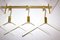 Brass Acrylic Glass Beechwood Gold White Coat Rack with 6 Cloth Hangers, 1950s 8