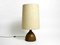 Lampada da tavolo in ceramica con paralume in tessuto, anni '60, Immagine 1