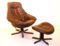 Leather Lounge Chair with Ottoman by H. W. Klein, 1970s 1