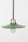 Vintage Industrial Green Enamelled Pendant Lamp 1