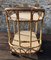 Mid Century Vintage Rattan and Bamboo Bar Cart with Brass Wheel, 1960s 2