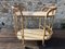 Mid Century Vintage Rattan and Bamboo Bar Cart with Brass Wheel, 1960s 3