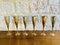 Mid-Century Brass Champagne Glasses, Set of 6 1