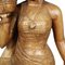 Large Carved and Engraved Teak Statues of Women, 1930s, Set of 3 5