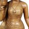 Large Carved and Engraved Teak Statues of Women, 1930s, Set of 3, Image 5