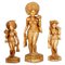 Large Carved and Engraved Teak Statues of Women, 1930s, Set of 3 1