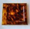 Tortoiseshell Effect Acrylic Glass Serving Tray with Brass Edging by House of Dior, 1960s, Image 1