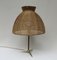 Lámpara de mesa austriaca de latón, madera y cuerda con pata de gallo, años 50, Imagen 1