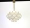 Large Frosted Glass and Brass Chandelier from Kinkeldey, 1970s 4