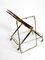 Italian Folding Brass and Glass Trolley by Cesare Lacca, 1950s 5