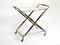 Italian Folding Brass and Glass Trolley by Cesare Lacca, 1950s 11