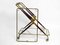Italian Folding Brass and Glass Trolley by Cesare Lacca, 1950s 12