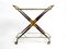 Italian Folding Brass and Glass Trolley by Cesare Lacca, 1950s 2