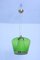 Mid-Century Green Glass Ceiling Lamp 1