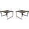 Metal & Glass Side Tables from Belgo Chrom / Dewulf Selection, 1970s, Set of 2 1