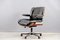 Vintage German Plywood & Aniline Leather Desk Chair, 1960s, Image 1