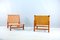 Leather Strap Lounge Chairs & Ottoman by Ilmari Tapiovaara for La Permanente Mobili Cantù, 1950s, Set of 3 17