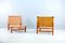 Leather Strap Lounge Chairs & Ottoman by Ilmari Tapiovaara for La Permanente Mobili Cantù, 1950s, Set of 3, Image 17