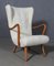 Danish Lounge Chair in Lambswool, 1940s 5