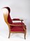 Red Velvet and Mahogany Armchair by Frits Henningsen 6