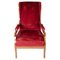 Red Velvet and Mahogany Armchair by Frits Henningsen 1
