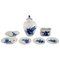 Blue Flower Curved Toothpick Holder, Tea Caddy and Butter Pads from Royal Copenhagen, Set of 7, Image 1