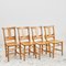 Antique Beech Chapel Chairs, Set of 4 2