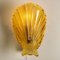 Murano Hand-Blown Amber/Ocher Glass Sea Shell Sconces, 1960s, Set of 2 4