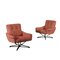 Fabric & Enamelled Metal Swivel Chairs, 1960s, Set of 2 1