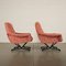 Fabric & Enamelled Metal Swivel Chairs, 1960s, Set of 2 3