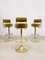 Mid-Century Swedish Vintage Brass Bar Stools by Borje Johanson, Set of 3 1