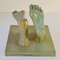 Ceramic Relief with Tapestry of Green Glazed Feet 12