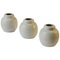 Oat White Ceramic Studio Pottery Vases, Set of 3 1