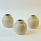 Oat White Ceramic Studio Pottery Vases, Set of 3 8