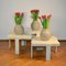 Haferfarbene Weiße Studio Keramik Vasen, 3er Set 2