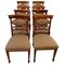 19th Century Inlaid Mahogany Dining Chairs, Set of 8 1