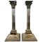 Antique Silver Plated Corinthian Candlesticks, Set of 2 1