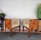 Mid-Century Art Deco Italian Briar Walnut Wood Armchairs & Stools 4
