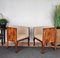 Mid-Century Art Deco Italian Briar Walnut Wood Armchairs & Stools, Image 4