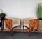 Mid-Century Art Deco Italian Briar Walnut Wood Armchairs & Stools 10